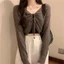 Áo khoác cardigan mỏng JVSUB, Áo len dệt kim dài tay bằng vải Polyester, Áo len dệt kim dài tay màu trơn đơn giản dành cho nữ