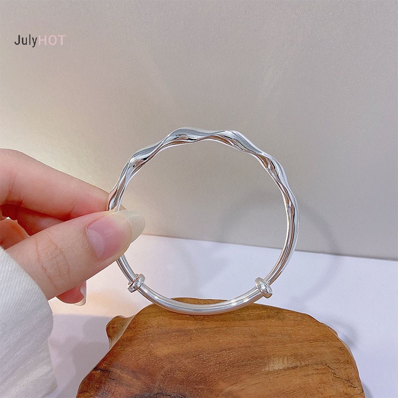 Julyhot Vòng Tay Xoắn Mới Lắc Tay Nữ Sóng Bề Mặt Sáng Ins Thời Trang Đẩy Kéo Có Thể Điều Chỉnh Lắc Tay Trang Sức Y2K Phụ Kiện Massivedeals