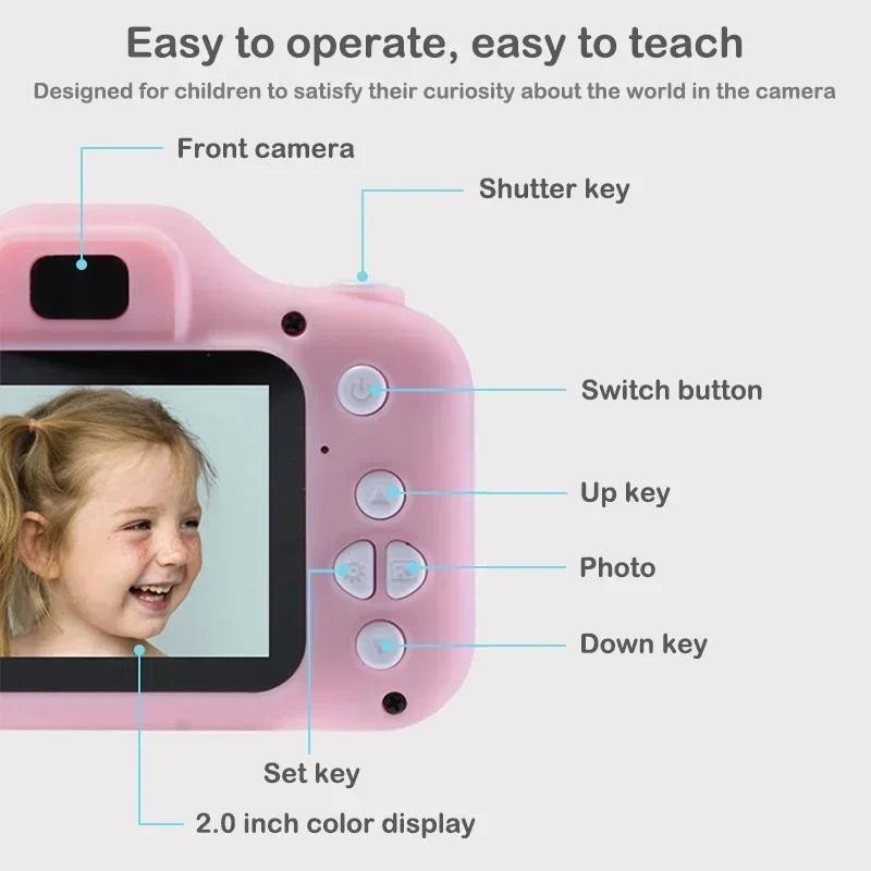 Mô tả Đồ Chơi Trẻ Em Camera Kỹ Thuật Số Vintage Camera Trẻ Em Chiếu Video Camera Chụp Ảnh Ngoài Trời 8GB Quà Tặng Cho Trẻ Em - 5