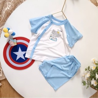 Bộ cộc thun lụa mùa hè Bunny cho bé 3-10kg