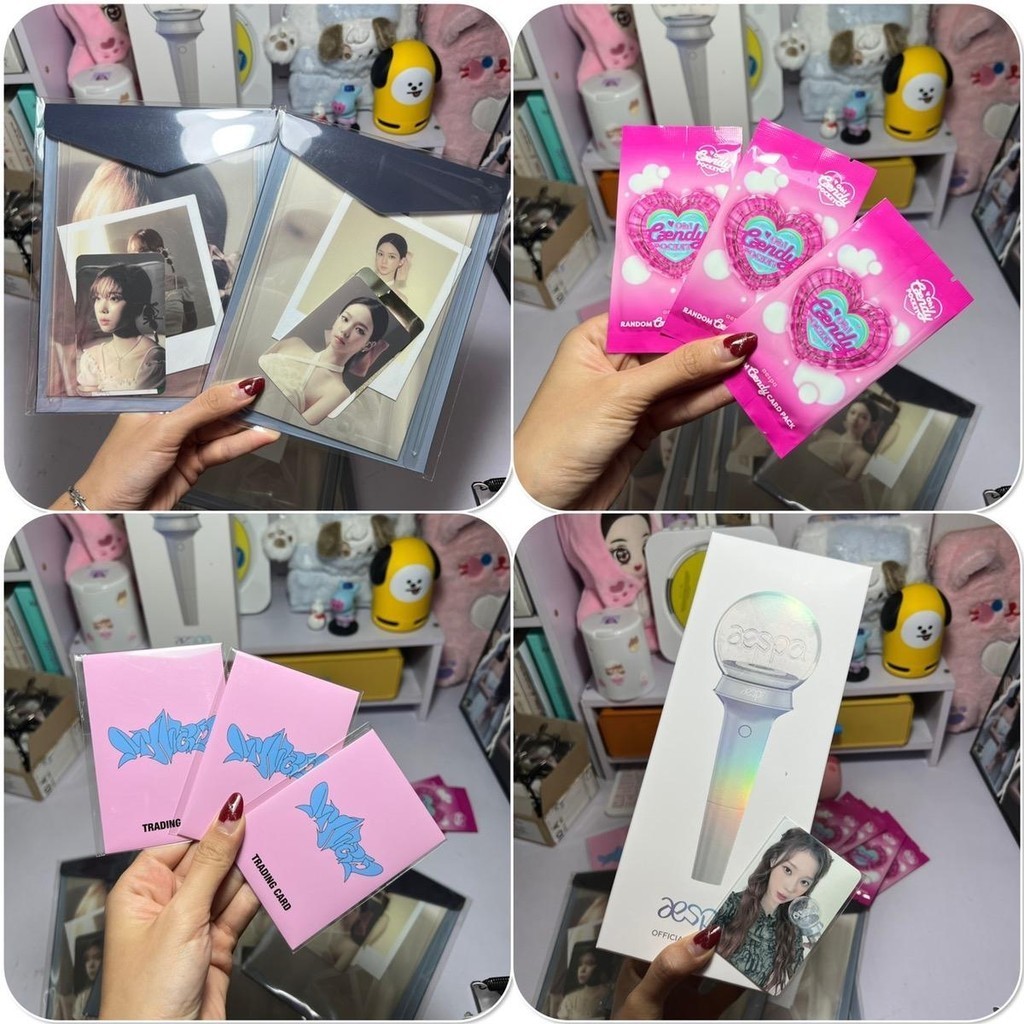 Tổng hợp merch Aespa chính hãng, trading card My World, Caendy