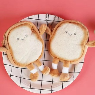 Túi đựng tai nghe MEGOCE, Ví đựng tiền xu bánh mì nướng di động, Túi đựng chìa khóa tiền xu hoạt hình nhẹ dễ thương Cô gái