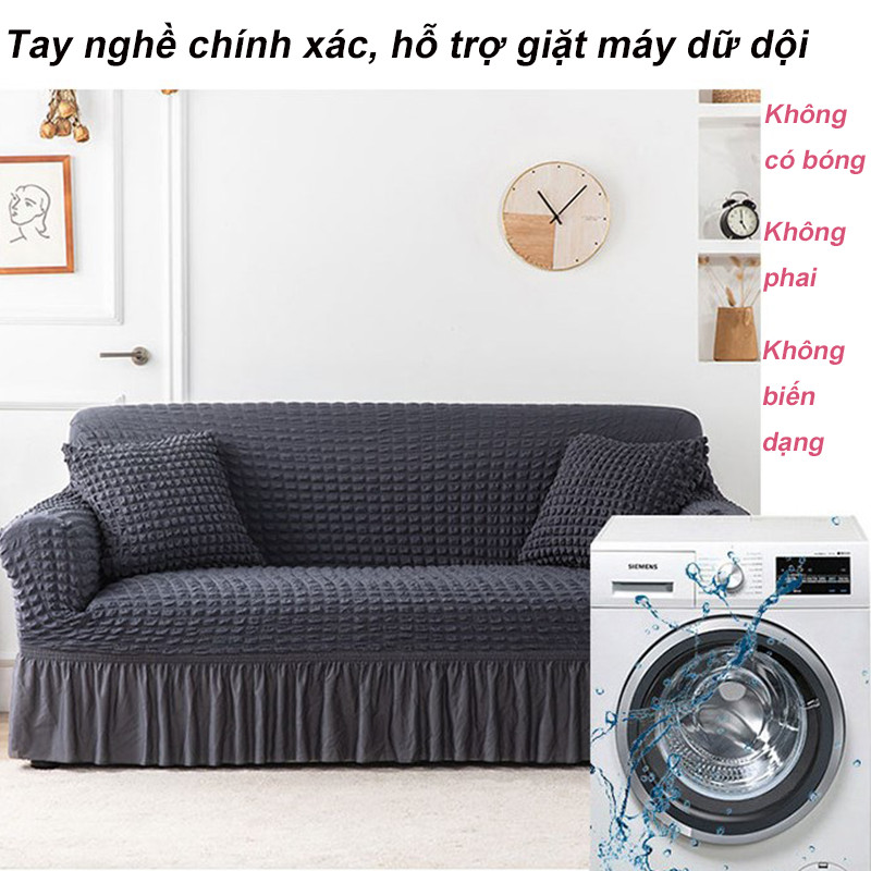 1/2/3/4 chỗ ngồi vỏ ghế sofa seersucker，Ghế sofa bọc, Nhà Sofa Decor，đệm ghế sofa đàn hồi
