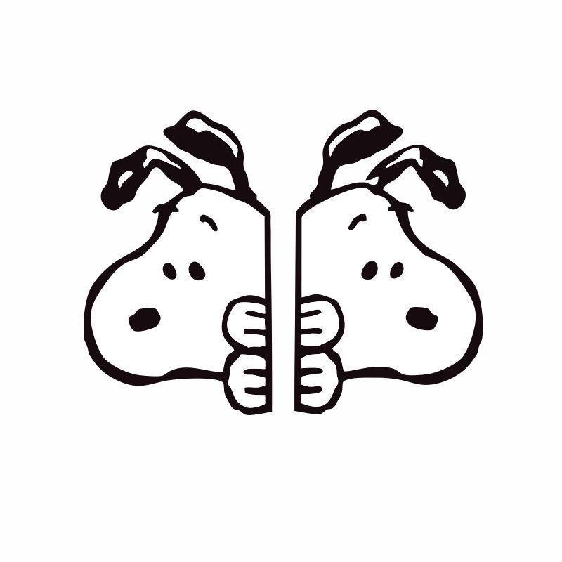 Snoopy Sticker Khối Trầy Xước Thân Cửa Sổ Bên Kính Chắn Gió Phía Sau Cảnh Báo Phản Quang Nhãn Dán Trang Trí Xe Điện Miếng Dán