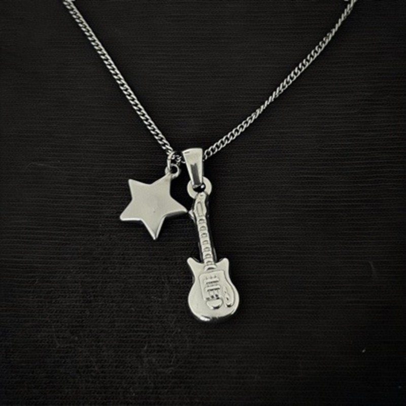 Dasbsug Guitar Ngôi Sao Vòng Cổ Có Thể Điều Chỉnh Xương Cổ Dây Chuyền Trang Sức Dành Cho Người Hâm Mộ Âm Nhạc