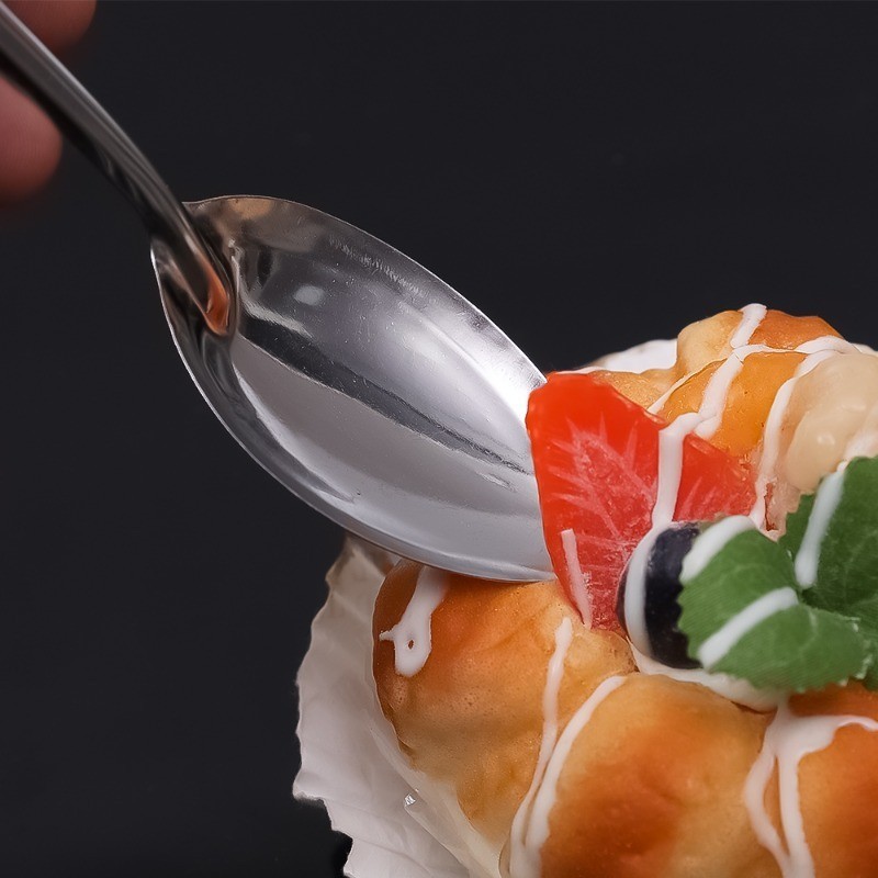 [Nổi bật] Muỗng họa tiết hoa hồng bằng thép không gỉ - Muỗng đào - Muỗng cầm dài - Muỗng ăn - Dao kéo hàng ngày - Chống trượt, Ba Lan, Bền bỉ - Súp, Món tráng miệng, Trái cây
