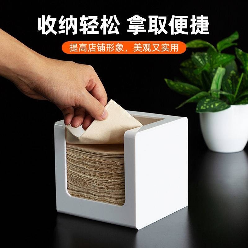 H p ng gi y Hộp đựng khăn giấy Acrylic màu đen Nhà hàng Cà phê Trà sữa Cửa hàng Hộp giấy Phòng khách Hộp khăn ăn vuông đơn giản Sử dụng thương mại
