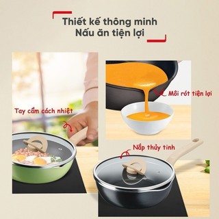 Chảo nồi có nắp đa năng Tefal One Pick Pot Pan 3in1,  size 22cm/24cm, nhiều màu| Bảo Hành 24 Tháng