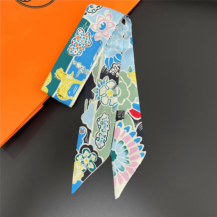 Túi Thắt Lưng Khăn Lụa Tay Cầm Khăn Lụa Khăn Giả Lụa Twill Lụa Dải Dài Khăn Nhỏ Streamer Nhỏ In Hai Mặt Hẹp – 5