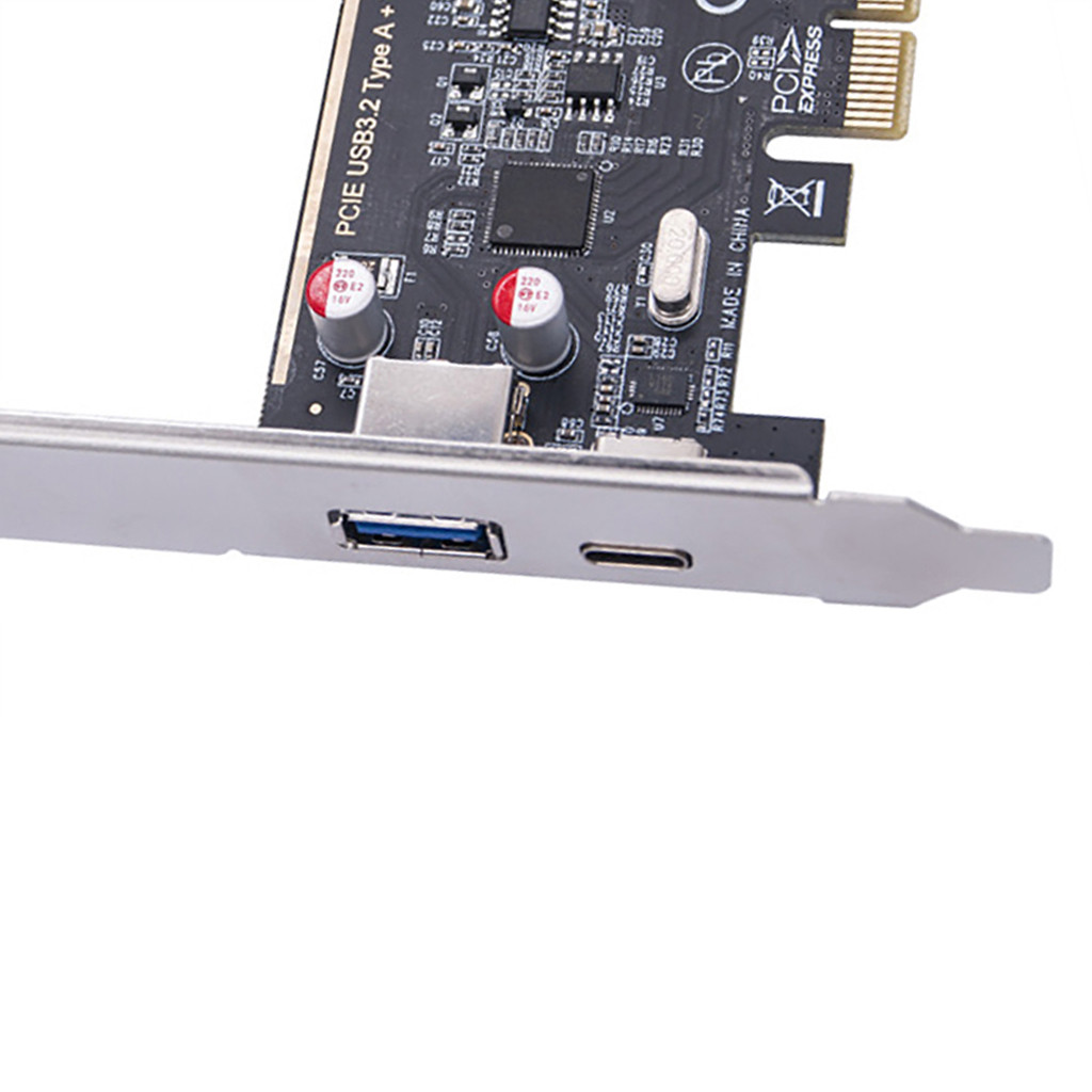 Jmt PCI-E X4 sang 2 cổng Type-C + Thẻ mở rộng USB3.2 Gen2 Thẻ chuyển đổi 10Gbps kênh kép cho máy tính để bàn khung gầm 4U 2U