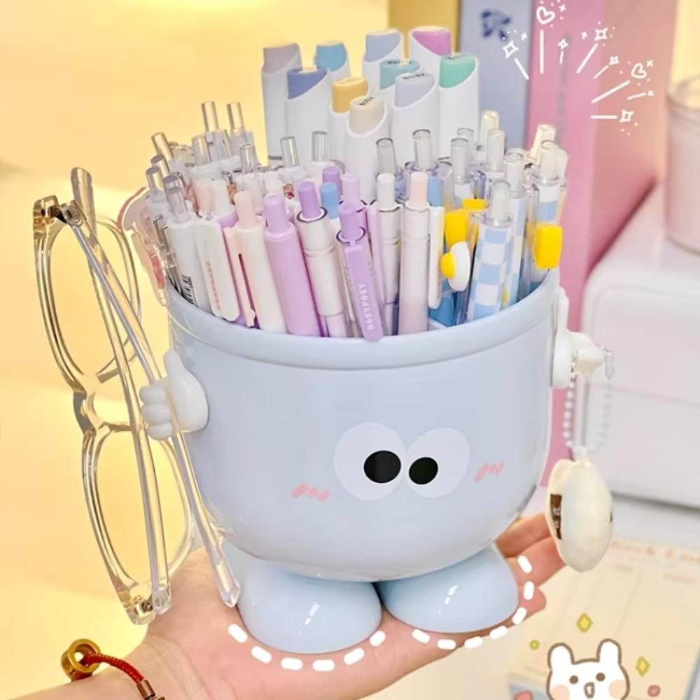 Hộp đựng đồ để bàn HOBBYIN, Hộp đựng bút đa năng đa năng, Hộp đựng văn phòng phẩm hoạt hình bằng nhựa dễ thương
