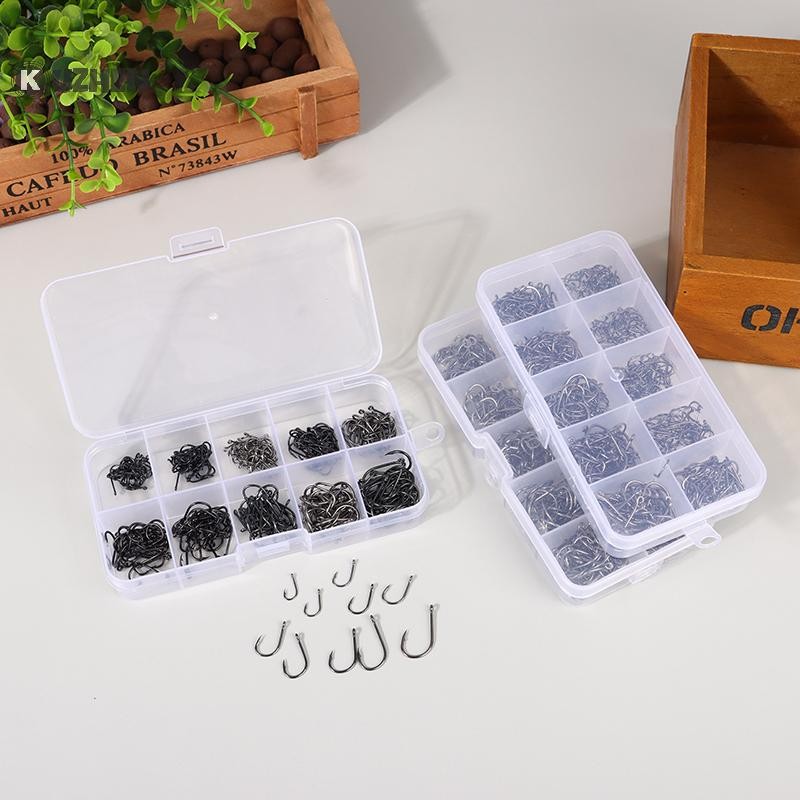 Kuzhen 100-500 Chiếc Móc Câu Bộ Thép Carbon Cao Sắc Nét Móc Câu Cá Thiết Bị Câu Cá Gear Giải Pháp Phụ Kiện HOT