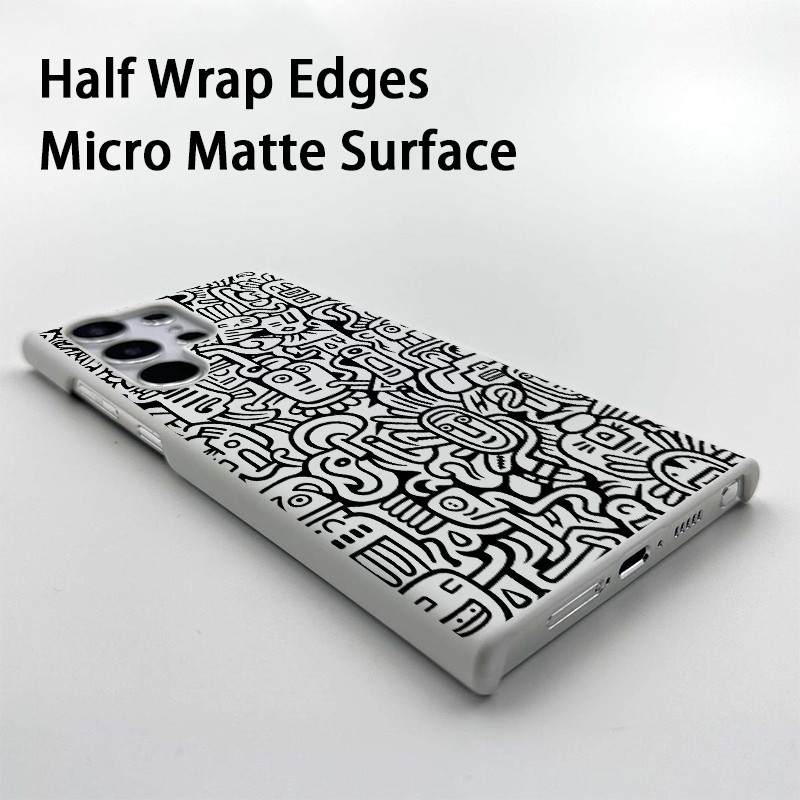 Ốp điện thoại cứng mờ họa tiết Graffiti Micro Matte cho Samsung S25 Ultra S24 Ultra S24 FE S23 Ultra S22 S21 FE S20 A56 A55 A53 A16 A15 A33 A72 Vỏ chống sốc chống vân tay