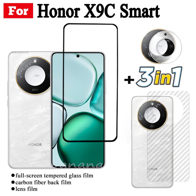 Phim kính cường lực thông minh 3 TRONG 1 Honor X9C dành cho Honor 200 Smart X7C X7B X7A X6B X8B Kính bảo vệ màn hình toàn màn hình + Phim ống kính máy ảnh + Phim mặt sau