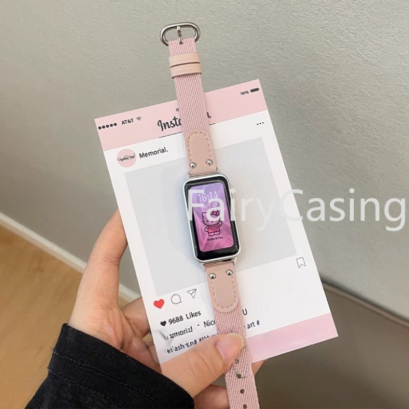Nylon + Dây Da Cho Huawei Band 11 pro 10 9 8 Honor 7 6 Vòng Tay Cho Huawei Band 8 7 Dây Đeo Tay Dây Phụ Kiện