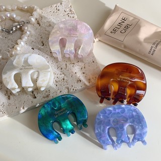 Kovoi / Phong Cách Mới Chubby M Màu Mới Lấy Kẹp Kích Thước Nhỏ Hàng Ngày Phù Hợp Với Tóc Nhẹ Nhàng Acetate Cá Mập Kẹp Mũ Đội Đầu Kẹp Tóc