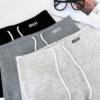 Quần short nữ mùa hè thêu chữ có eo cao thời trang
