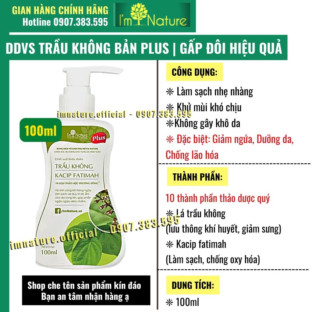 Dung Dịch Vệ Sinh Phụ Nữ Trầu Không I'm Nature Kacip Fatimah 150ml Chính Hãng