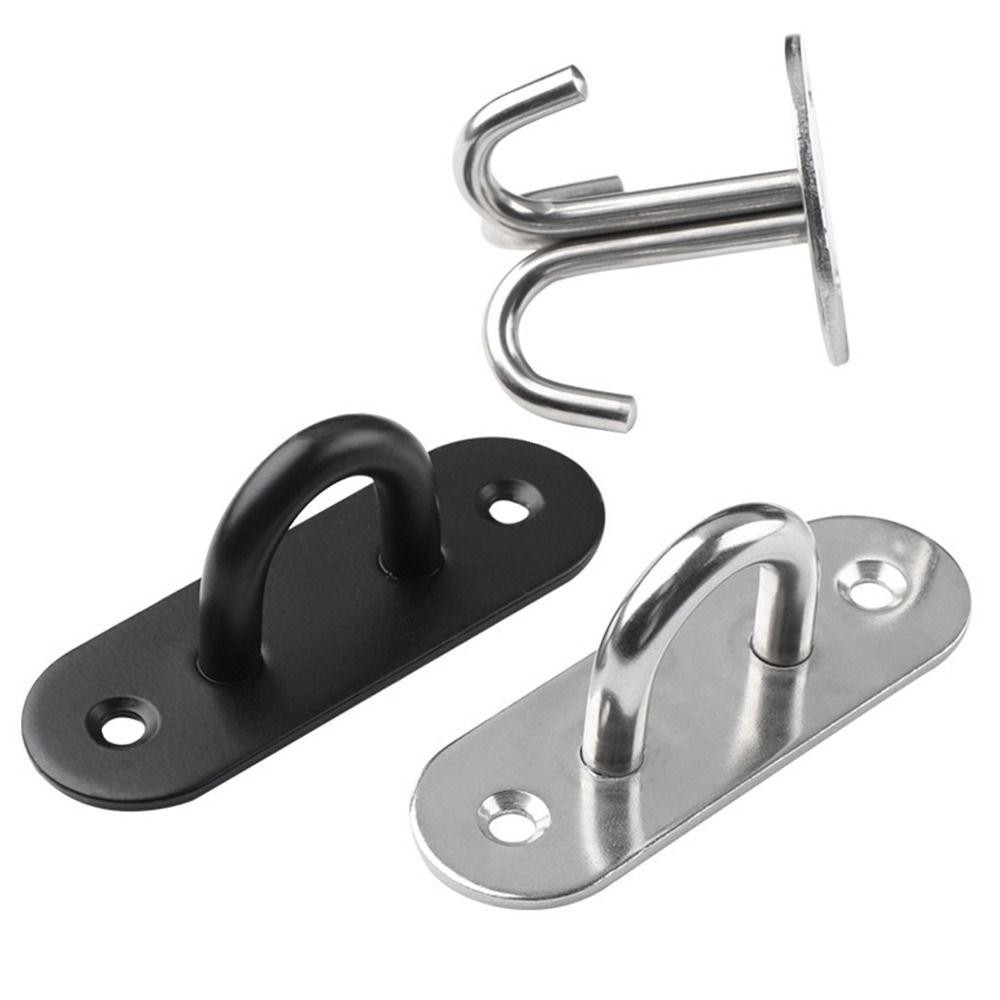 FANIELLAPOWELL 1 Cái Móc Treo Trần, Móc Treo Tường Bằng Thép Không Gỉ Miếng Lót Mắt, Khóa Cửa Hình Chữ U / J Cố Định Cho Đèn Quạt