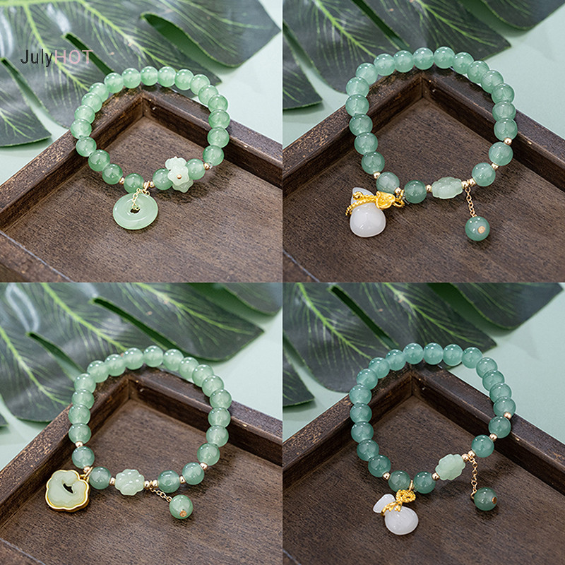 Julyhot Thời Trang Tinh Tế Giả Ngọc Đính Hạt Vòng Tay Nữ Phong Cách Trung Hoa Đậu Phộng Mặt Dây Chuyền Lắc Tay May Mắn Dây Chuyền Trang Sức Quà Tặng Massivedeals