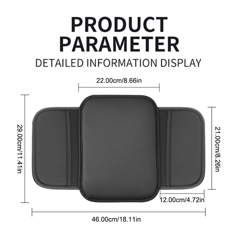 phụ kiện ô tô SEAMETAL Car Armrest Pad Da Tay vịn Đệm Túi Bảo Quản Hộp Điều Khiển Trung Tâm Bảo Vệ Nắp Nâng Cao Pad Phụ Kiện Nội Thất Ô Tô