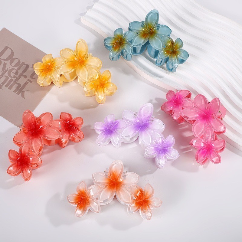 [Yunyuan] Ba Frangipani Kẹp Lớn Phụ Kiện Tóc Nữ Ba Bauhinia Hoa Chuyển Đổi Dễ Thương Chụp Ảnh Cá Mập Kẹp Tóc