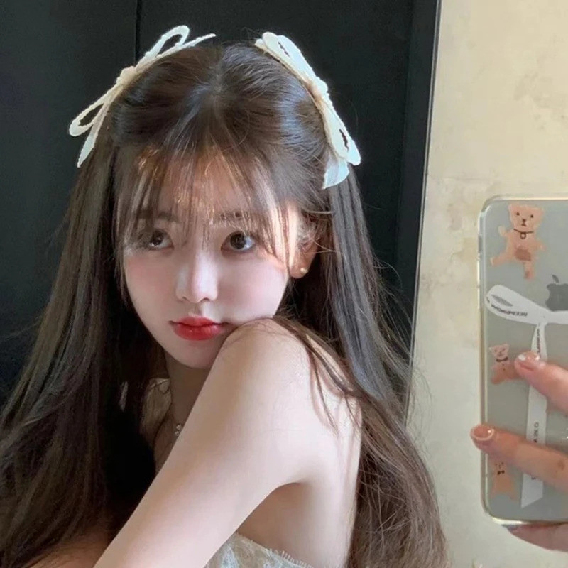 Kẹp viền nơ Organza - Kẹp tóc nữ - Thời trang, đơn giản, gió cổ tích ngọt ngào - Barrettes phong cách Hàn Quốc - Giá đỡ đuôi ngựa ngọt ngào cho bé gái - Phụ kiện tóc nhung thanh lịch
