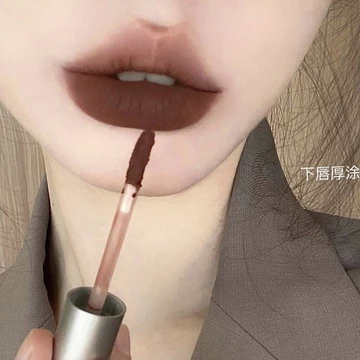 Son Môi Nâu Đậm Matte Nhung Son Bóng Chất Lỏng Chống Thấm Nước Son Môi Màu Nâu Khỏa Thân Son Tint Bùn Trang Điểm Latte Cà Phê Môi Glaze