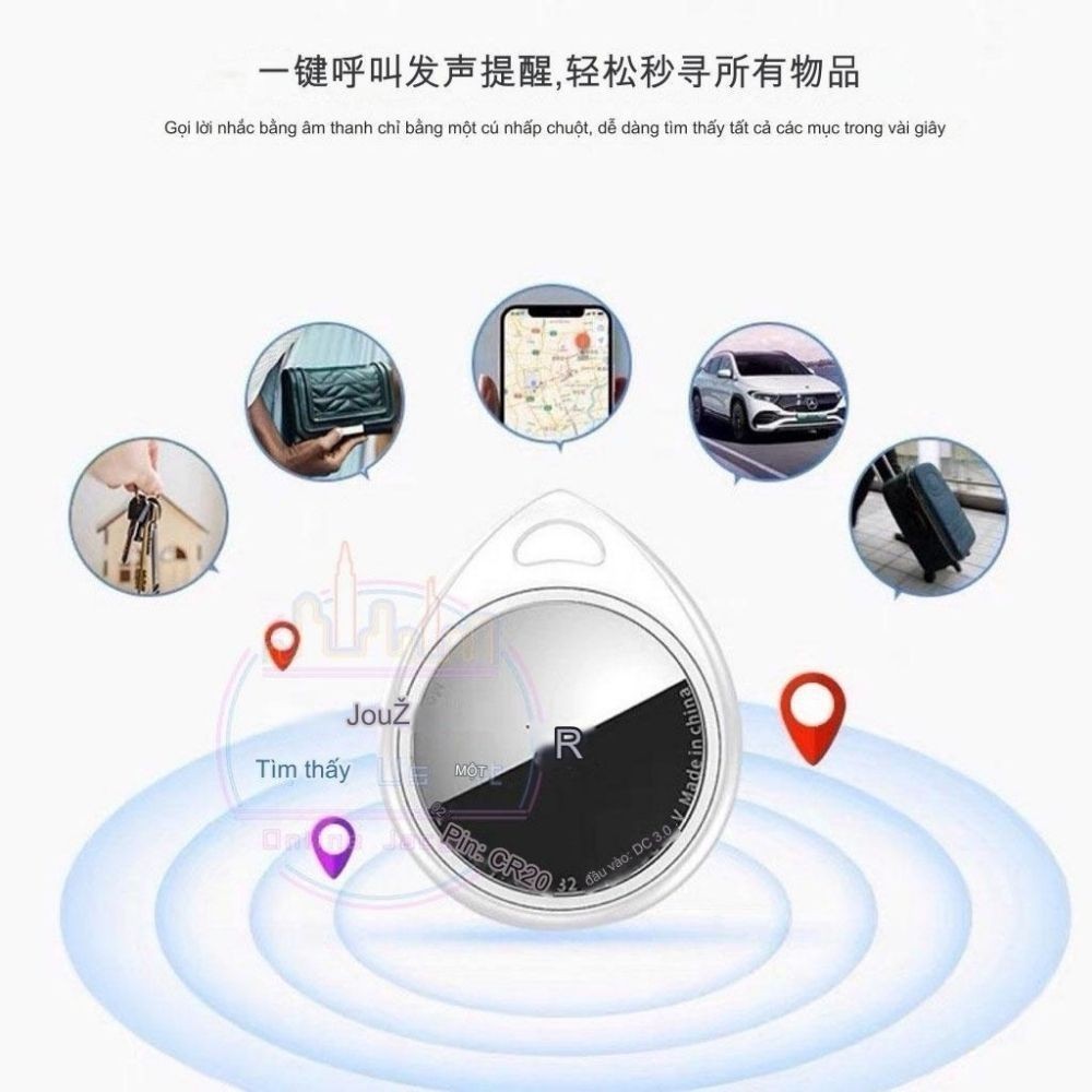 (CHỈ DÀNH CHO IOS) Thiết bị định vị toàn cầu Droptag Remax theo dõi oto, xe máy, thú cưng, trẻ em