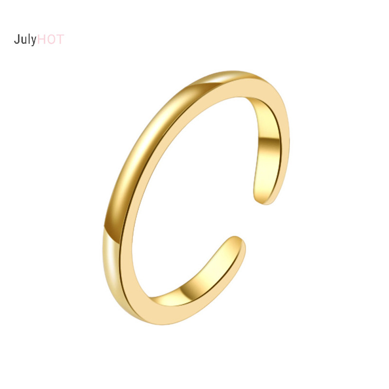 Julyhot 3 Chiếc Ngón Chân Nhẫn Bộ Nữ 18K Vàng Xẻng Có Thể Điều Chỉnh Đơn Giản Hoa Nhẫn Trang Sức Bãi Biển Massivedeals