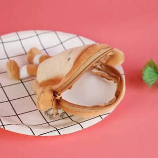 Túi đựng tai nghe MEGOCE, Ví đựng tiền xu bánh mì nướng di động, Túi đựng chìa khóa tiền xu hoạt hình nhẹ dễ thương Cô gái