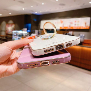 Dành Cho iPhone 16e Vỏ 2025 Thiết Kế Mới Dành Cho iPhone16e Cho iPhone 16 e Sang Trọng Silicon Mềm Mạ Điện Ốp Lưng Điện Thoại Có Giá Đỡ Nhẫn