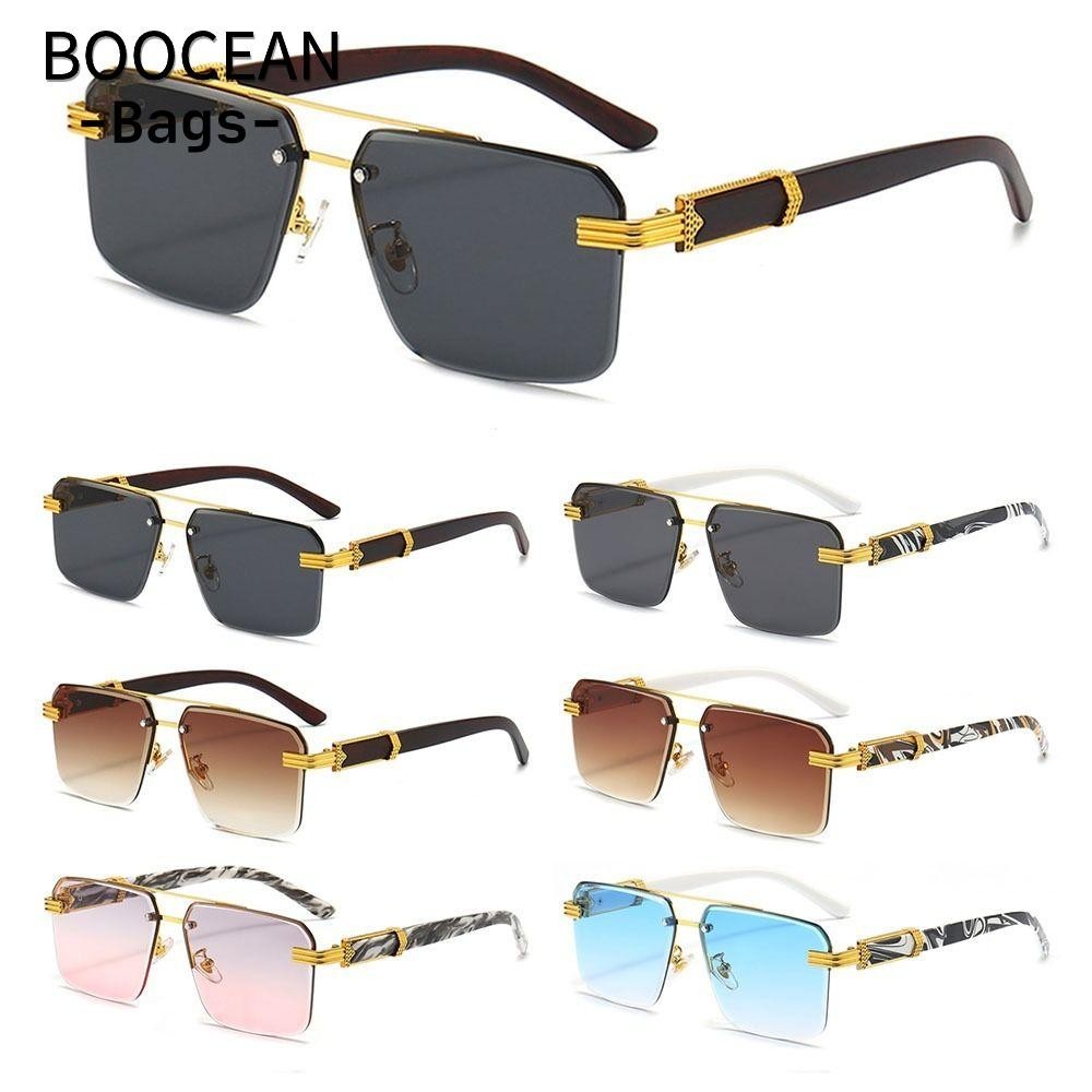 BOOCEAN Kính râm không vành dành cho nam, Kính râm không khung vuông UV400, Sắc thái chuyển màu cổ điển 2024 dành cho nữ