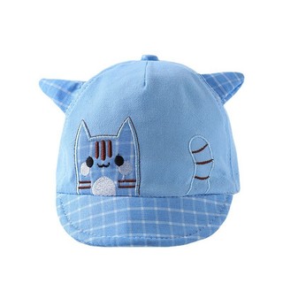 Mũ bóng chày cotton mềm mại có họa tiết hoạt hình chú mèo dễ thương. Thích hợp cho bé trai và bé gái từ 6-36 tháng
