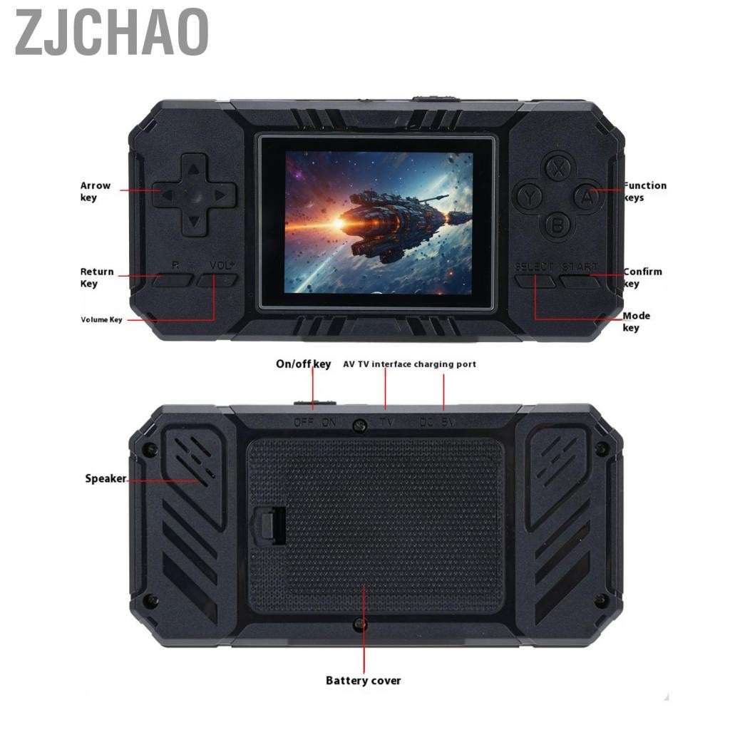 Zjchao Bảng điều khiển trò chơi retro 3 inch được xây dựng trong 520 trò chơi Màn hình màu Hỗ trợ chơi game cầm tay kết nối tv cầu thủ đôi S8
