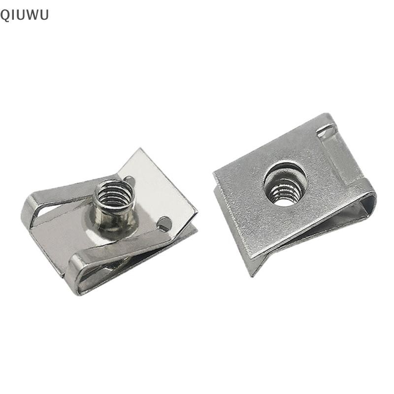 Qiuwu 10 chiếc Kẹp loại chữ U bằng thép không gỉ có ren M6 M5 M4 M8 8mm 5mm 6mm 4mm Hạt sậy cho ô tô Xe máy Xe tay ga ATV Xe máy.