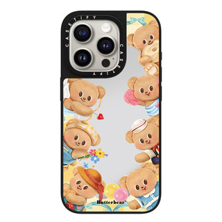 Ốp điện thoại cứng gương hình gấu bơ toàn màn hình từ tính cho iPhone 16 Pro Max 16 Plus 15 Pro Max 14 13 12 11 Ốp lưng Acrylic phía sau chống sốc