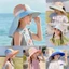 Mũ chống nắng cho bé SAIA, có dây đeo Mũ đi biển vành rộng bằng vải Polyester, Mũ chống nắng ngoài trời thoáng khí cho mùa hè