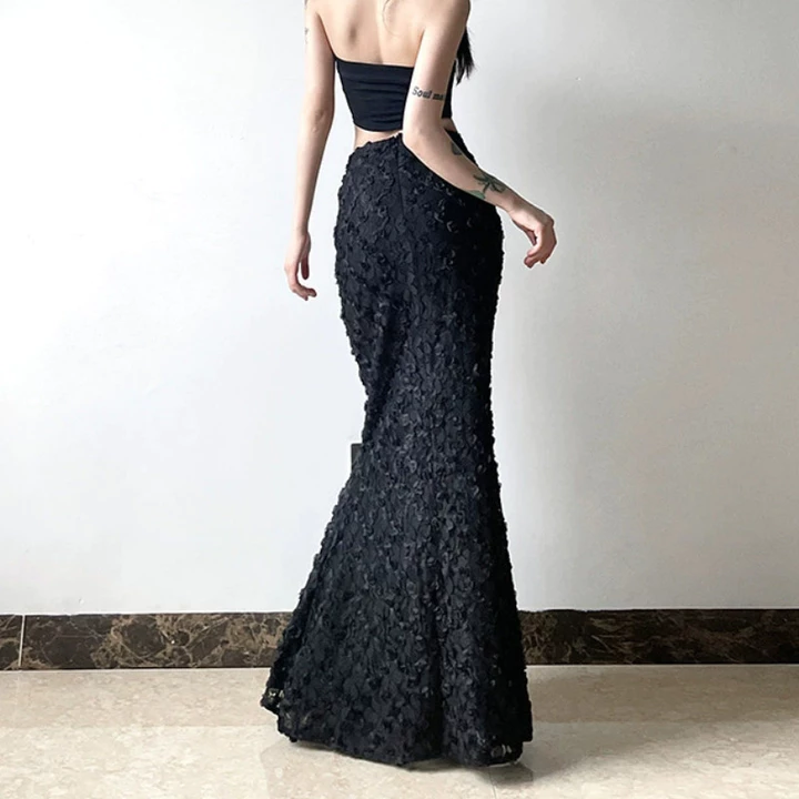 Váy đuôi cá Gothic dành cho nữ, Váy Bodycon Jacquard cổ điển cho bữa tiệc, Váy Bodycon sang trọng thông thường