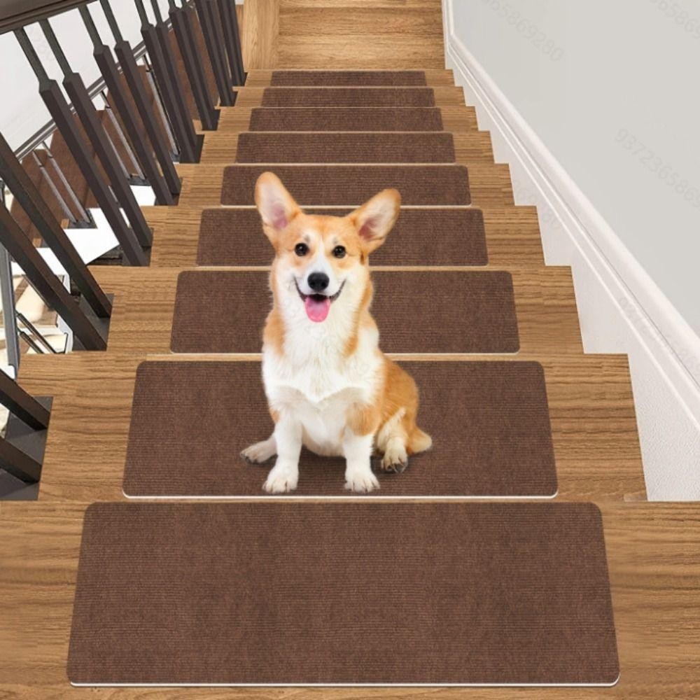 [Vận chuyển nhanh] Thảm trải sàn cầu thang SIMPLEAID, Thảm cầu thang chống trượt 76X20cm, Thảm cửa sọc mềm an toàn tự dính Trang trí nội thất