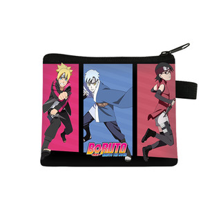 Naruto Series Ví Dây Kéo Túi Đựng Tiền Thẻ Ngân Hàng Giấy Đồng Xu Túi Bảo Quản Tiền Tệ Ví Trẻ Em