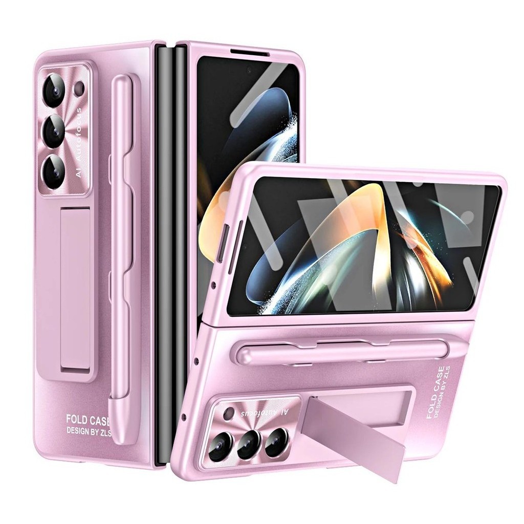 Mạ Rõ Ràng Bản Lề Từ Tính Dành Cho Samsung Galaxy Z Fold 7 6 4 5 Có Bút Bảo Vệ Toàn Màn Hình Vỏ Điện Thoại Z Fold 3 2 5G