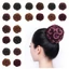 DARON Tóc Tổng Hợp Bun, Ngọc Trai Tóc Bun Donut Chín Hoa Tóc, Tóc Nối Dài Cô Dâu Tóc Scrunchie Kẹp Trong Xoăn Chignon Nữ