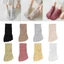 MARGREDY 1 Đôi Tất Ngón Chân, Với Ngón Tay Riêng Biệt Tất Cotton Năm Ngón Tay, Thoải Mái Chống Trơn Trượt Màu Trơn Thoáng Khí Thấp Cổ Chân Mùa Hè