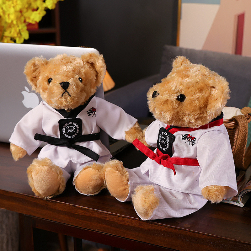 Rytanda Gấu Nhồi Bông Taekwondo Dễ Thương Cho Bé Gấu Teddy Búp bê Gấu dễ thương Gối ôm cho trẻ em Quà sinh nhật Bạn gái Quà tặng Trang trí nhà