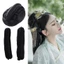 DELMER Hanfu Bện Chignon Nữ Tự Nhiên Retro Cô Gái Phong Cách Tóc Tổng Hợp Phụ Kiện Tóc Vô Hình Mềm Hanfu Cosplay Tóc Giả