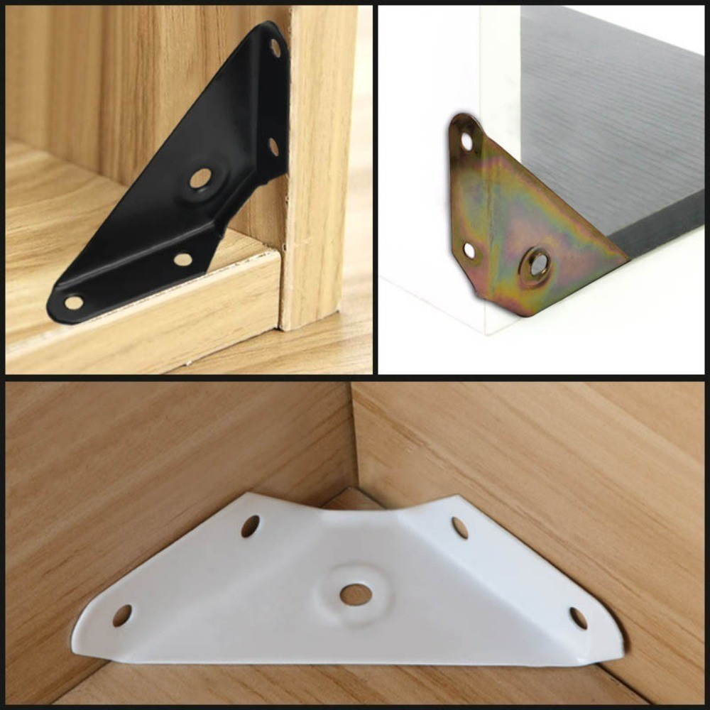 [Nổi bật] Giá đỡ góc phải được gia cố - Chốt khớp ván - Nẹp góc ván ép - Giá đỡ góc lắp đặt vít - Đầu nối liên kết nội thất - cho ngăn kéo, kệ sách, cửa