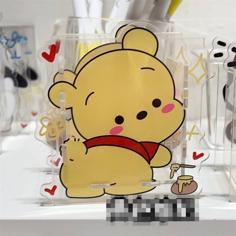 YT4 Pochacco Gấu Pooh Winnie acrylic Bút Hộp Đựng Hoạt Hình Dày Để Bàn Đồ Trang Trí Văn Phòng Phẩm Người Bạn Quà Tặng