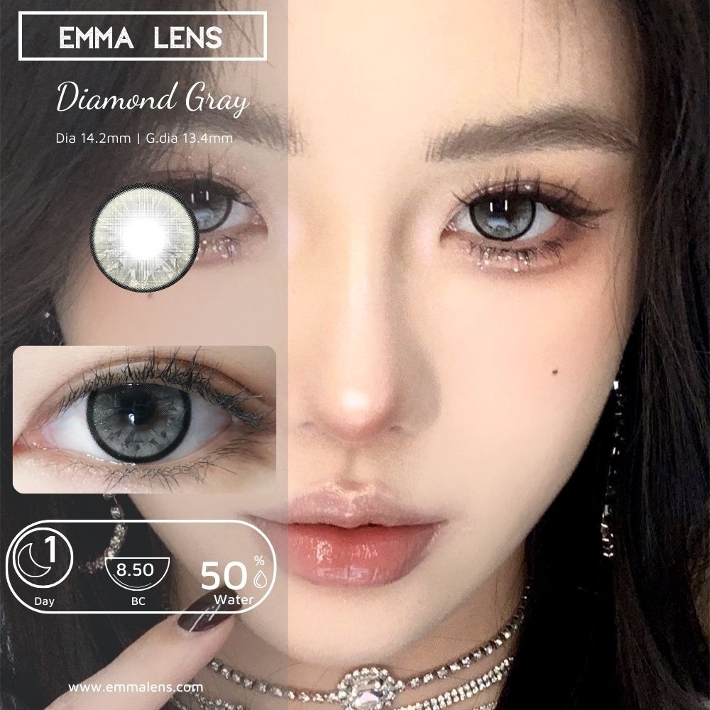 Kính áp tròng 1 ngày Diamond Gray | 1 Day Xám Diamond | Emma Lens