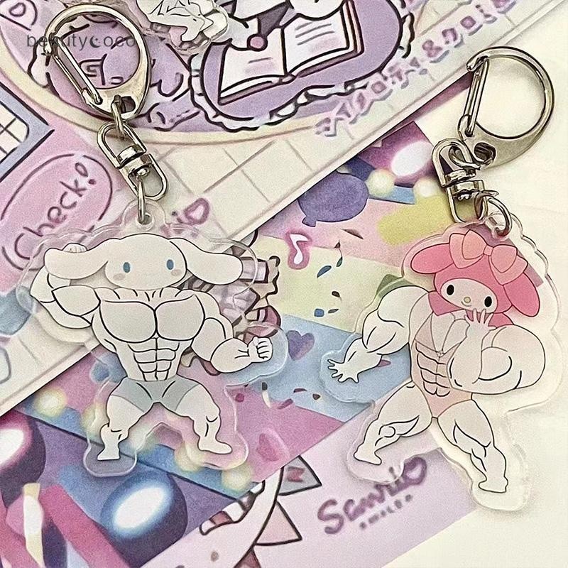 Móc Khóa Acrylic Hình Hello Kitty Cơ Bắp Kuromi Pie Dastar